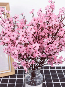 Cherry Blossoms Artificial Flowers Baby's Breath, Gypsophila Fake Flowers DIY Wedding Decoration Home Bouquet Faux Flowers Branch