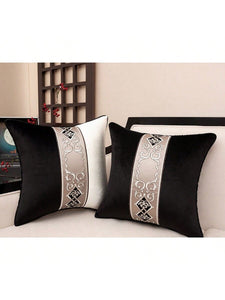 1pc black white luxury embroidery velvet cushion cover 30x50 45x45 50x50 decorative patchwork high-end sofa pillow cover decor pillowcase