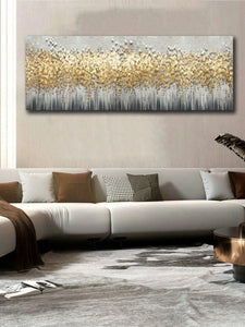 1pc Modern Gold Leaves Tree Forest Wall Art Canvas Paintings Poster Pictures Print For Living Room Bedroom Interior Home Decoration 50x150cm