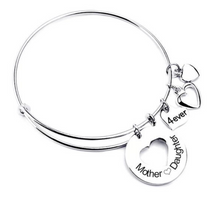 Load image into Gallery viewer, Mother Daughter Love Charm Bangle (Ships From USA)