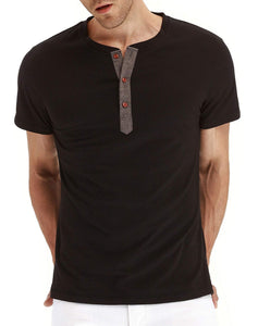 Non-Branded Men's Fashion Casual Slim Fit Long/Short Sleeve Henley T-Shirts Cotton Shirts