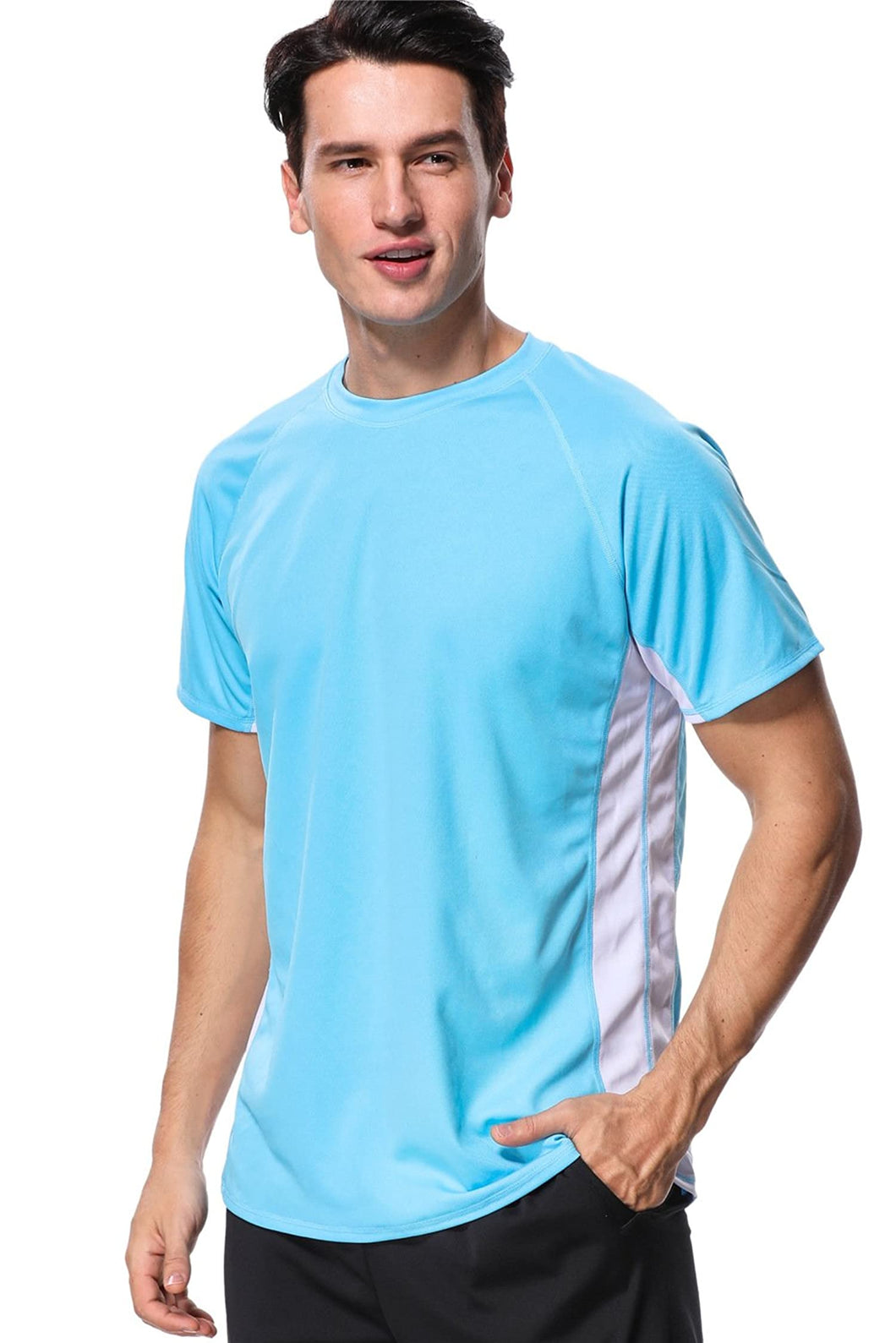 Men''s Rash Guard Short Sleeve Swim Shirts Sportwear Loose Fit Upf 50