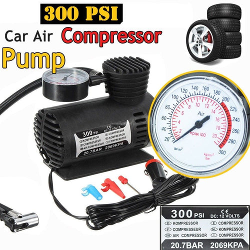 1PC 12V 300PSI Car Auto Portable Mini Electric Air Compressor Kit For Ball