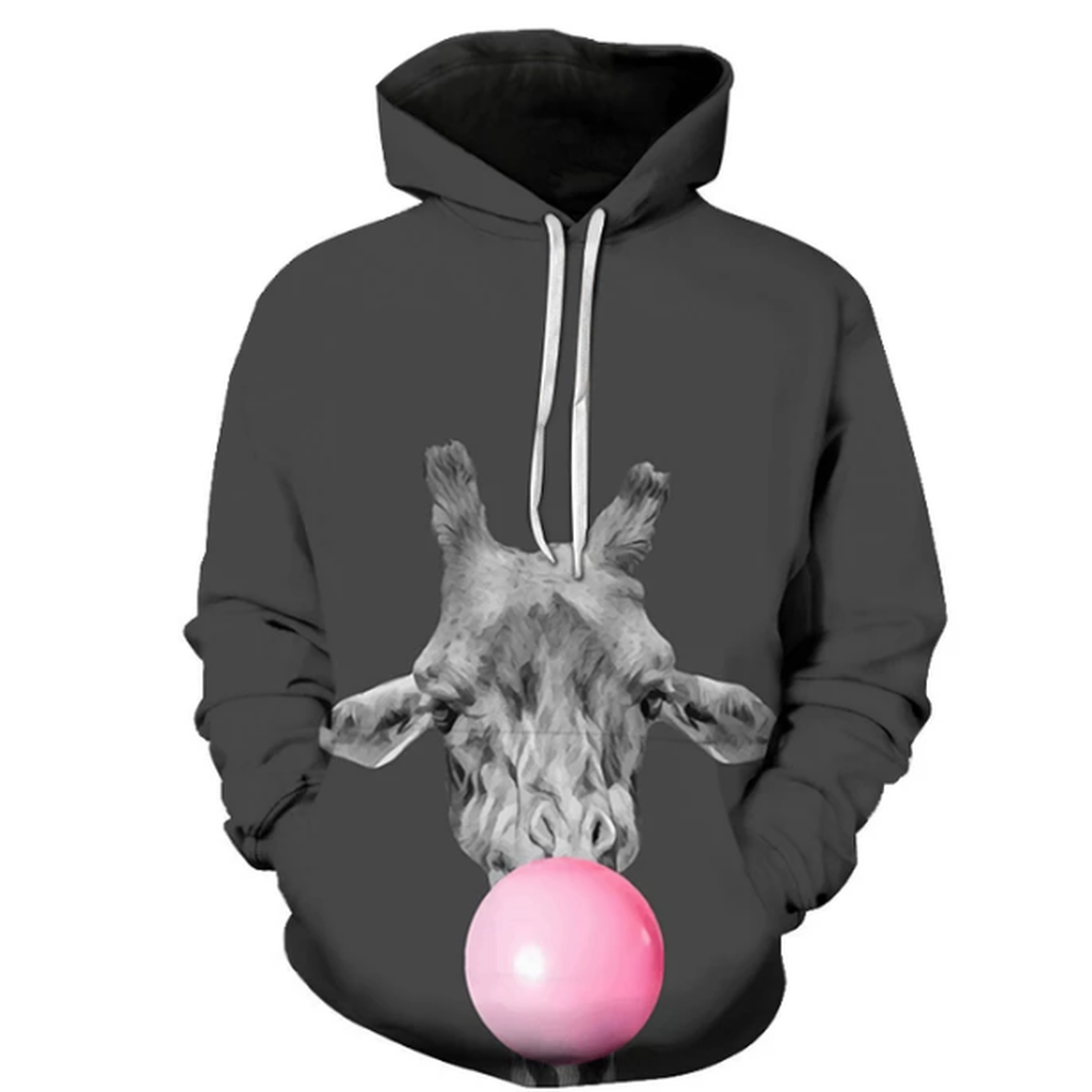 Giraffe Blowing Bubble Gum 3D - Sweatshirt, Hoodie, Pullover