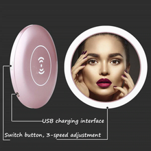 Load image into Gallery viewer, Portable LED Lighted Mini Circular Makeup Mirror