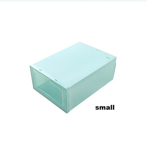 1pcs Multifunctional Colored Shoe Hanger Plastic Shoebox Transparent Crystal Portable Storage Box Household Drawer Case Organize