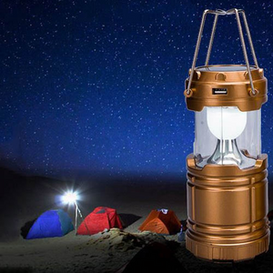 Outdoor Camping Tent Lantern Flashlight Collapsible Emergency Light 6 LED Lamp Rechargeable Portable Solar USB Charging