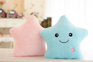 5 Colors Luminous Pillow Star Cushion Colorful Glowing Pillow Plush Doll Star moon Led Light Toys For Girl Kids Christmas Gift