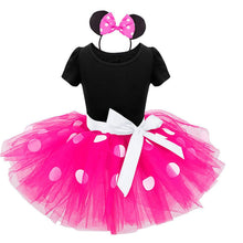 Load image into Gallery viewer, Minnie Costume Baby Girl Dress Mouse Ear Headband Polka Dot Dress
