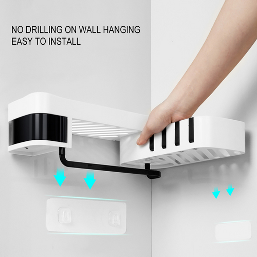 Corner Shower Shelf Plastic Suction Cup Bathroom Shampoo Shower Shelf Holder Kitchen Storage Rack Organizer Wall Mounted Type