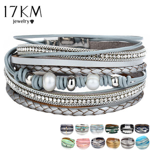 26 Design Vintage Multiple Layer Leather Bracelet For Women Men New Bead Pearl Charms