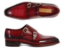 Load image into Gallery viewer, Paul Parkman Men&#39;s Double Monkstrap Shoes Black &amp; Bordeaux (ID#PP3851)