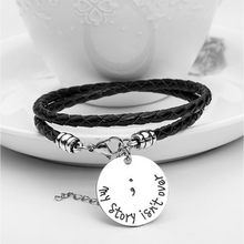Load image into Gallery viewer, Semicolon Hand Stamped Bracelet (Ships From USA)
