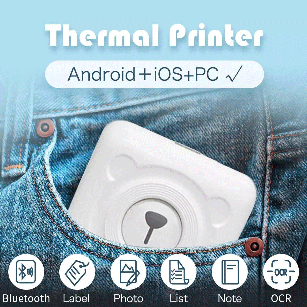 Portable Bluetooth Photo Mini Thermal printer Pocket inkless clearly printing for Mobile Android iOS