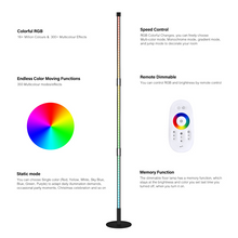 Load image into Gallery viewer, Untimaty Floor Lamp RGB LED Corner Novelty Lighting Color Changing Standing Lamps Dimmable Remote Super Bright Modern with Remotes Control 72 LEDs 16