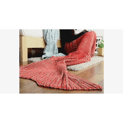 Cozy Cotton-Knit Mermaid Tail Blanket