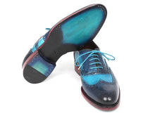 Load image into Gallery viewer, Paul Parkman Men&#39;s Two Tone Wingtip Oxfords Blue &amp; Turquoise (ID#27TQ88)