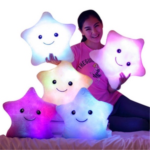 5 Colors Luminous Pillow Star Cushion Colorful Glowing Pillow Plush Doll Star moon Led Light Toys For Girl Kids Christmas Gift