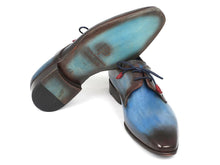 Charger l\&#39;image dans la visionneuse de la galerie, Paul Parkman Men&#39;s Blue &amp; Brown  Derby Shoes (ID#326-BLU)
