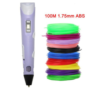 3D Pen Adjustable Speed Temperature 3D printing pen 1.75mm ABS Smart 3d