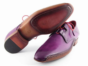Paul Parkman Men's Ghillie Lacing Side Handsewn Dress Shoes - Purple  (ID#022-PURP)