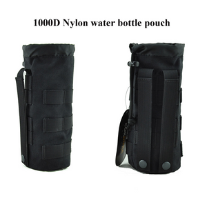 Tactical Drawstring Water Bottle Pouch Molle water kettle Carrier for 32oz 9.4"x3.7"bottle with 1000D Nylon waterproof fabric