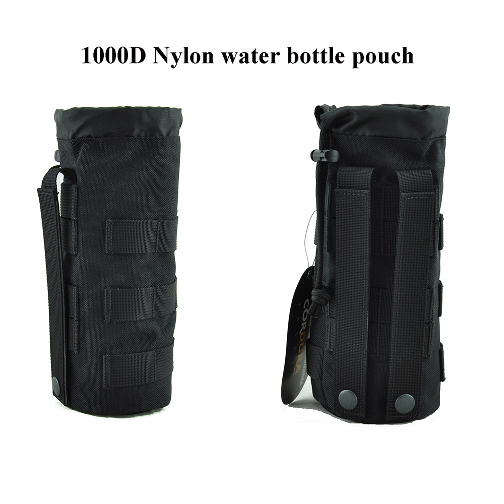 Tactical Drawstring Water Bottle Pouch Molle water kettle Carrier for 32oz 9.4
