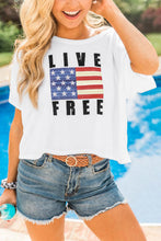 Load image into Gallery viewer, LIVE FREE Flag Print Cropped Tee