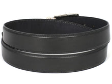 Load image into Gallery viewer, PAUL PARKMAN Men&#39;s Leather Belt Hand-Painted Black (ID#B01-BLK)