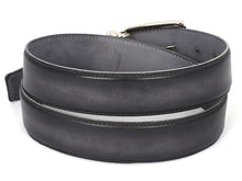 Load image into Gallery viewer, PAUL PARKMAN Men&#39;s Leather Belt Dual Tone Hand-Painted Gray &amp; Black (ID#B01-GRY-BLK)