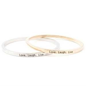 Love Laugh Live Engraved Bangle (Ships from USA)