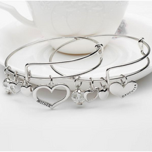 Load image into Gallery viewer, Mother Daughter Charm Bangle Set  (Ships From USA)