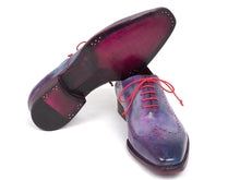 Load image into Gallery viewer, Paul Parkman Men&#39;s Wingtip Oxfords Goodyear Welted Purple (ID#87PRP11)