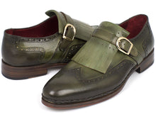 Load image into Gallery viewer, Paul Parkman Men&#39;s Wingtip Monkstrap Brogues Green  Leather Upper With Double Leather Sole (ID#060-GREEN)