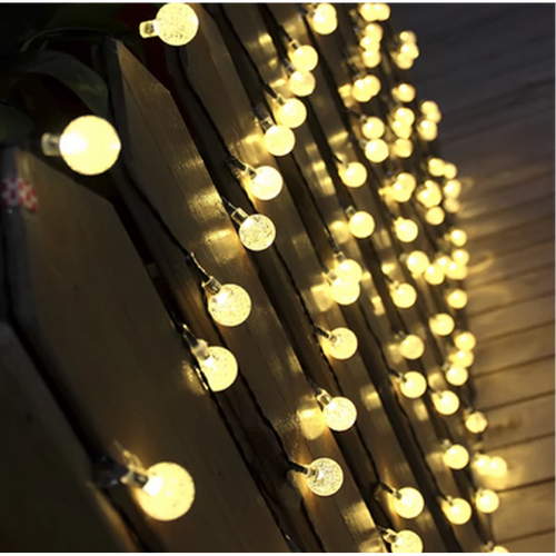 Crystal Ball String Lights With Solar Powered LED (Ships From USA)