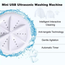 Load image into Gallery viewer, Mini Ultrasonic Washing Machine Portable Turbo USB Powered Removes Dirt Washer Clothing Cleaning Washing Machine For Travel Home