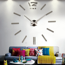 Load image into Gallery viewer, Modern Wall Clock Watch Clocks 3D DIY Acrylic Nirror Stickers Living Room Quartz Needle Europe Horloge Home Office Decor Christmas Gift