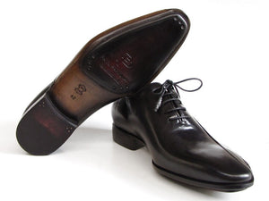 Paul Parkman Men's Black Leather Oxfords - Side Handsewn  (ID#018-BLK)