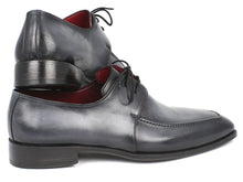 Charger l\&#39;image dans la visionneuse de la galerie, Paul Parkman Gray &amp; Black Apron Derby Shoes For Men (ID#13SX51)