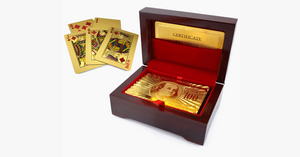 24K Gold-Plated Playing Cards with Optional Case