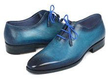 Load image into Gallery viewer, Paul Parkman Men&#39;s Blue &amp; Navy Medallion Toe Oxfords (ID#VN82BL)