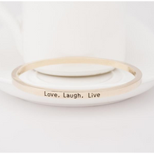 Charger l\&#39;image dans la visionneuse de la galerie, Love Laugh Live Engraved Bangle (Ships from USA)