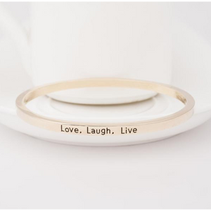 Love Laugh Live Engraved Bangle (Ships from USA)
