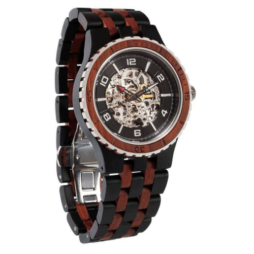 Men's Premium Self-Winding Transparent Body Ebony Rosewood Watches