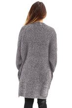 Load image into Gallery viewer, Gray Chenille Buttoned Sweater Cardigan
