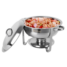 Load image into Gallery viewer, Single Basin Two Set Stainless Steel Round Buffet Stove Food Pans Household Appliances