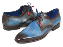 Load image into Gallery viewer, Paul Parkman Men&#39;s Blue &amp; Brown  Derby Shoes (ID#326-BLU)