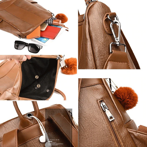 Quality Leather Anti-thief Women Backpack