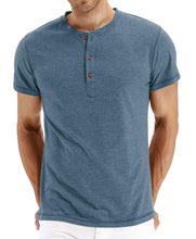 Charger l\&#39;image dans la visionneuse de la galerie, Non-Branded Men&#39;s Fashion Casual Slim Fit Long/Short Sleeve Henley T-Shirts Cotton Shirts