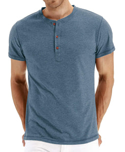 Non-Branded Men's Fashion Casual Slim Fit Long/Short Sleeve Henley T-Shirts Cotton Shirts